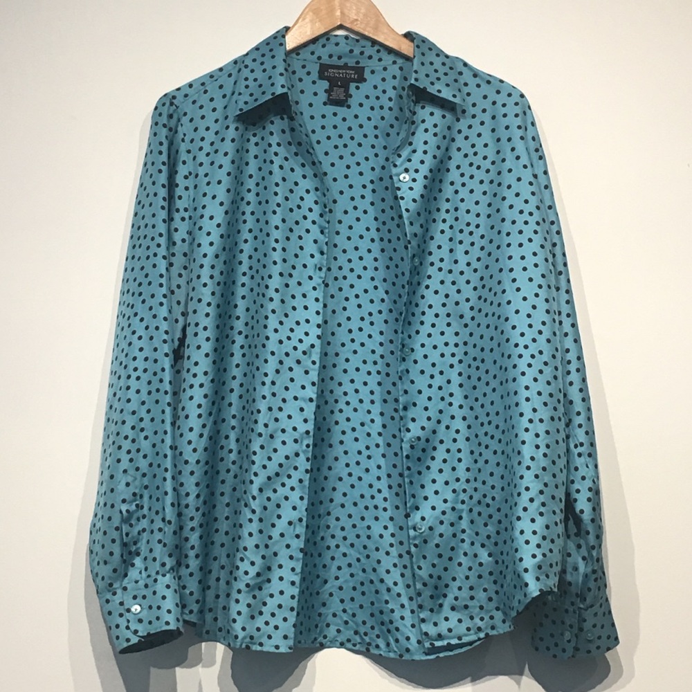 Jones New York Signature Polka Dot Blouse
